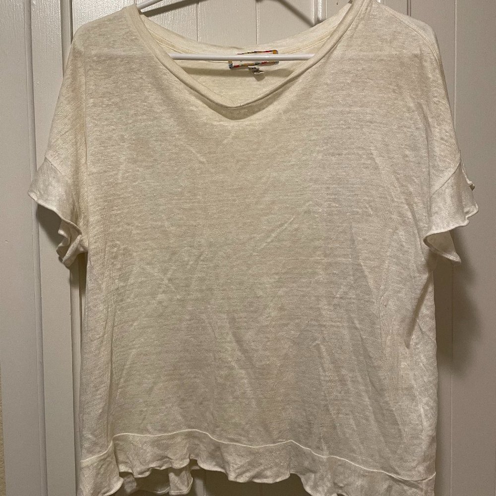 Anthropologie Erin + Ali Cross Back Linen Shirt